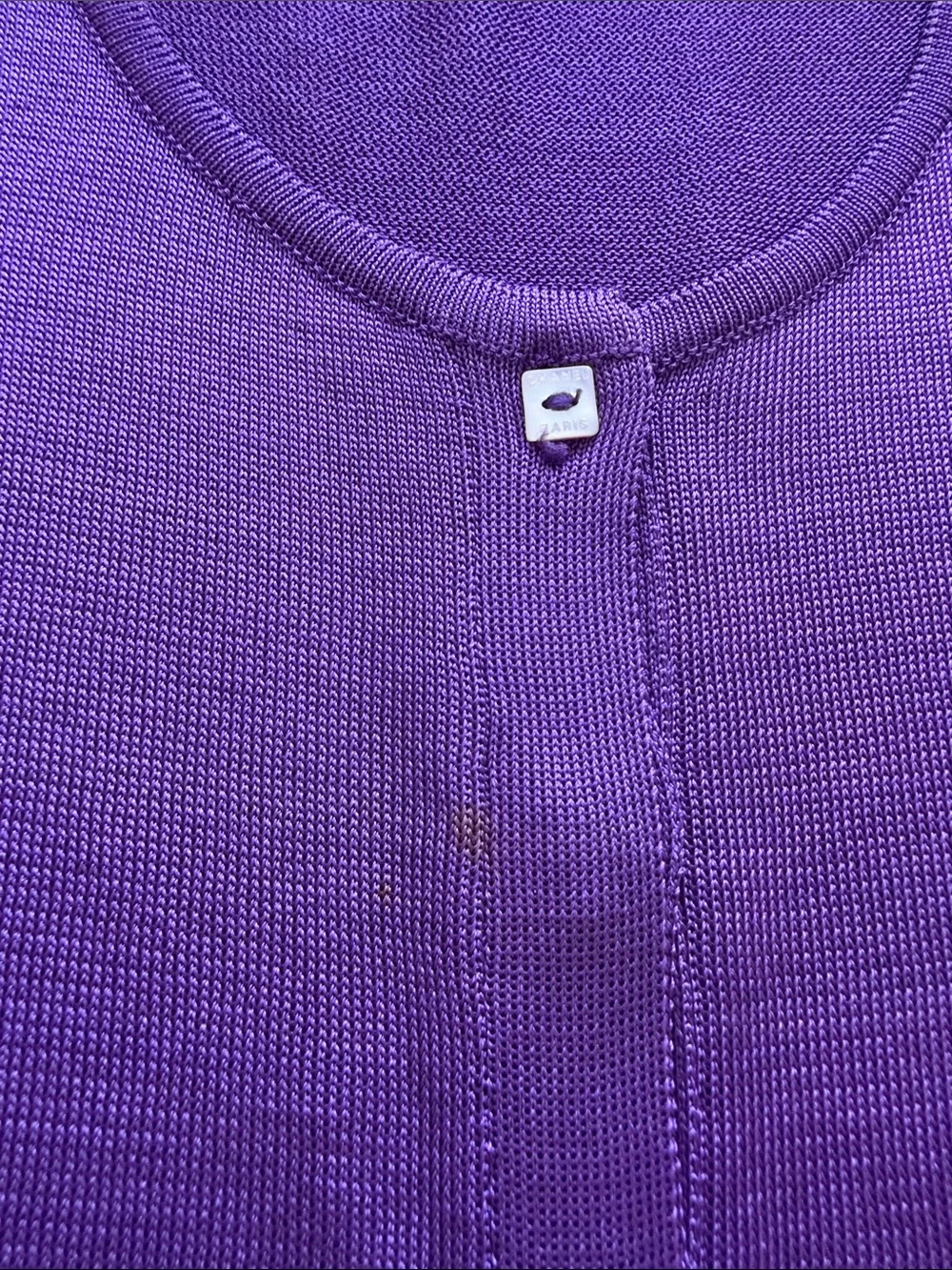 Authentic CHANEL purple sleeveless dress tank buttons size 36